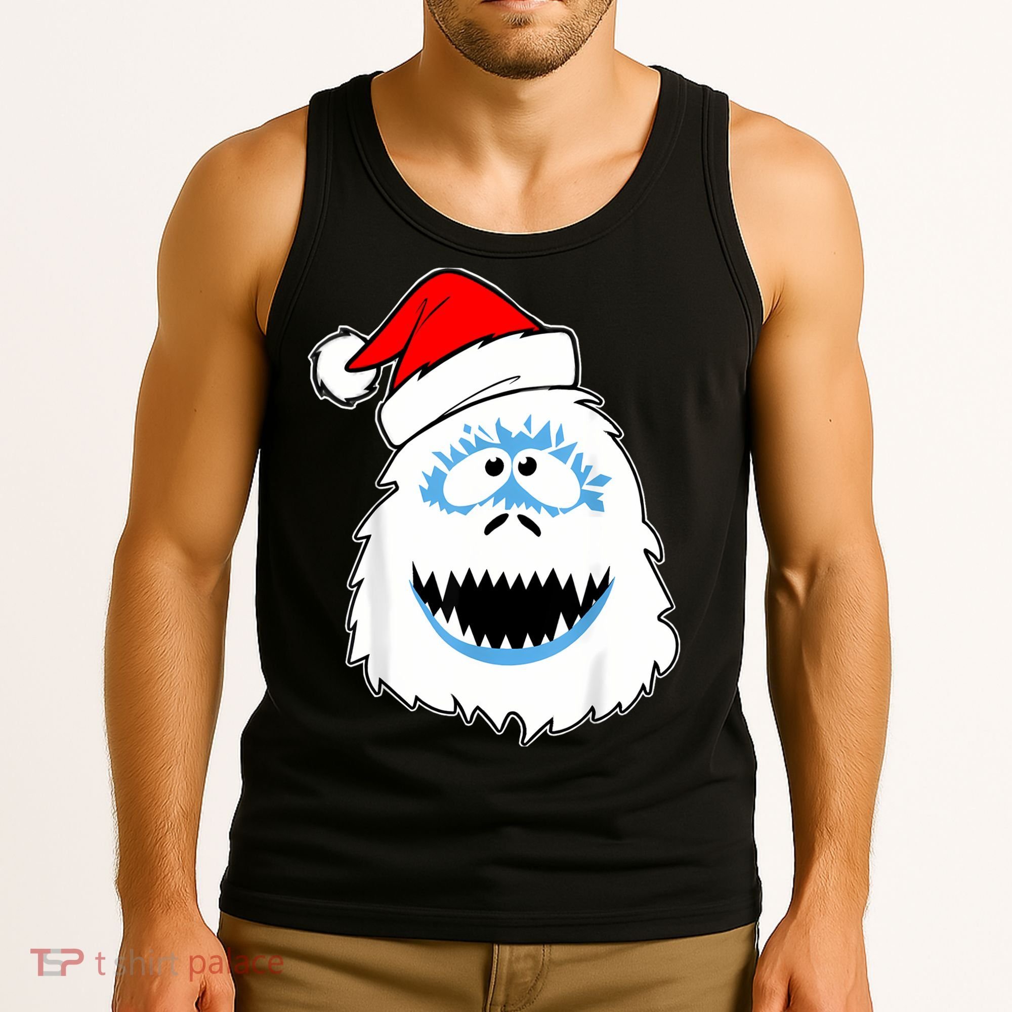 Funny Xmas Abominable Snowman Bigfoot Yeti Retro Christmas Tank Top