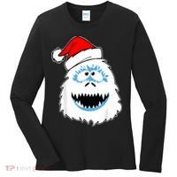 Funny Xmas Abominable Snowman Bigfoot Yeti Retro Christmas Women's Long Sleeve Shirt thumb 0