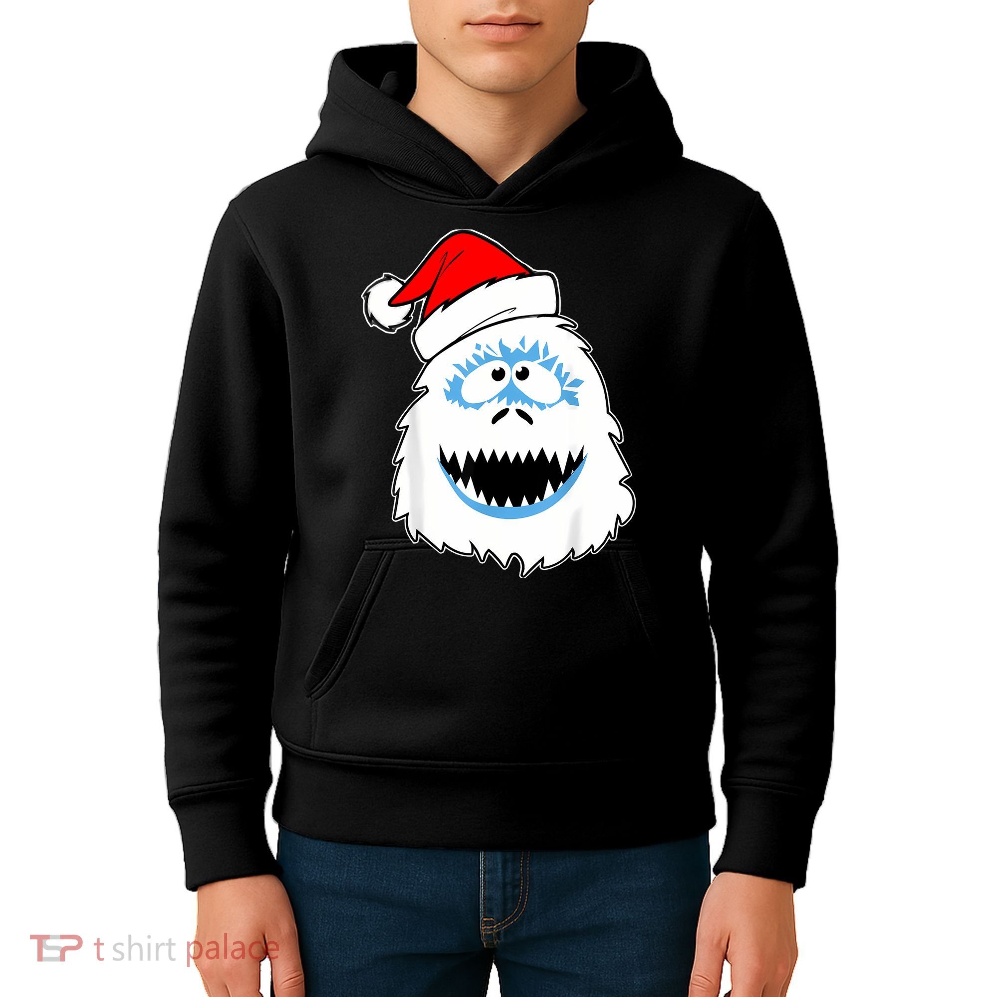 Funny Xmas Abominable Snowman Bigfoot Yeti Retro Christmas Kids Hoodie