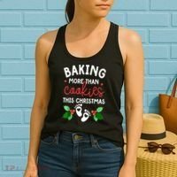 Funny Xmas Baking More Than Cookies This Christmas Mother To Be Women Gift Women's Tank Top thumb 2