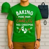 Funny Xmas Baking More Than Cookies This Christmas Mother To Be Women Gift T-Shirt thumb 6