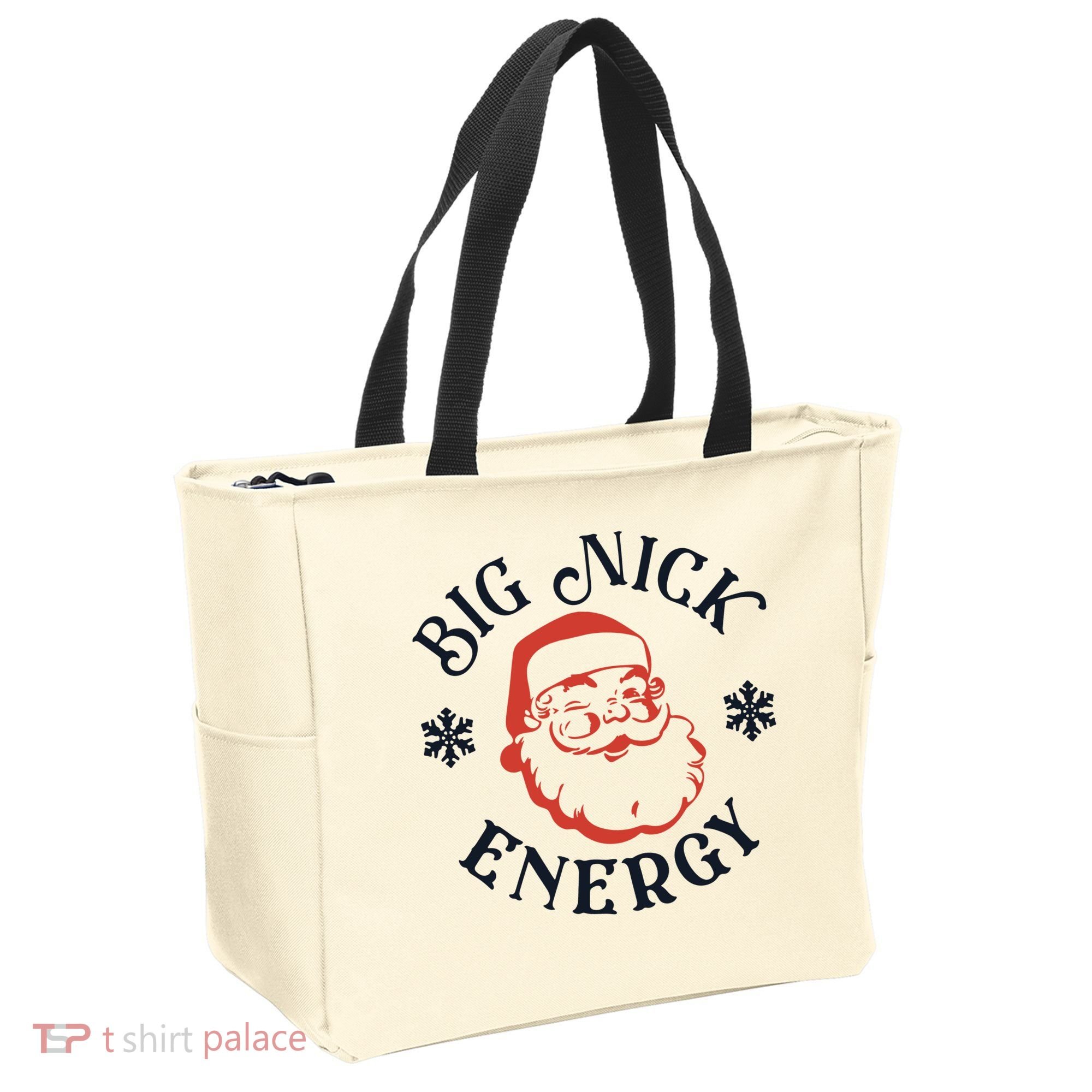 Funny Xmas Big Nick Energy Christmas Santa Claus Tote Bag