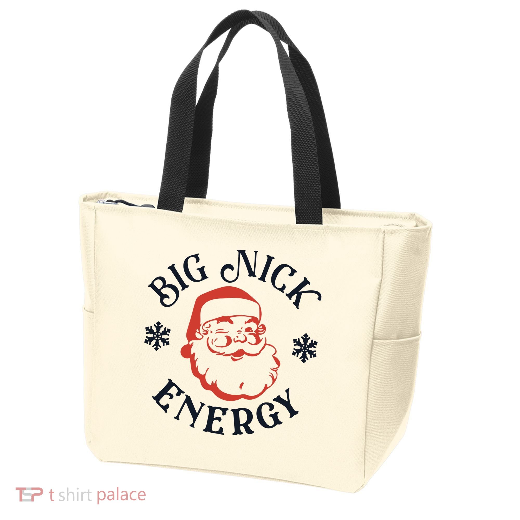 Funny Xmas Big Nick Energy Christmas Santa Claus Tote Bag