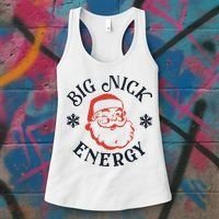 Funny Xmas Big Nick Energy Christmas Santa Claus Women's Tank Top thumb 3