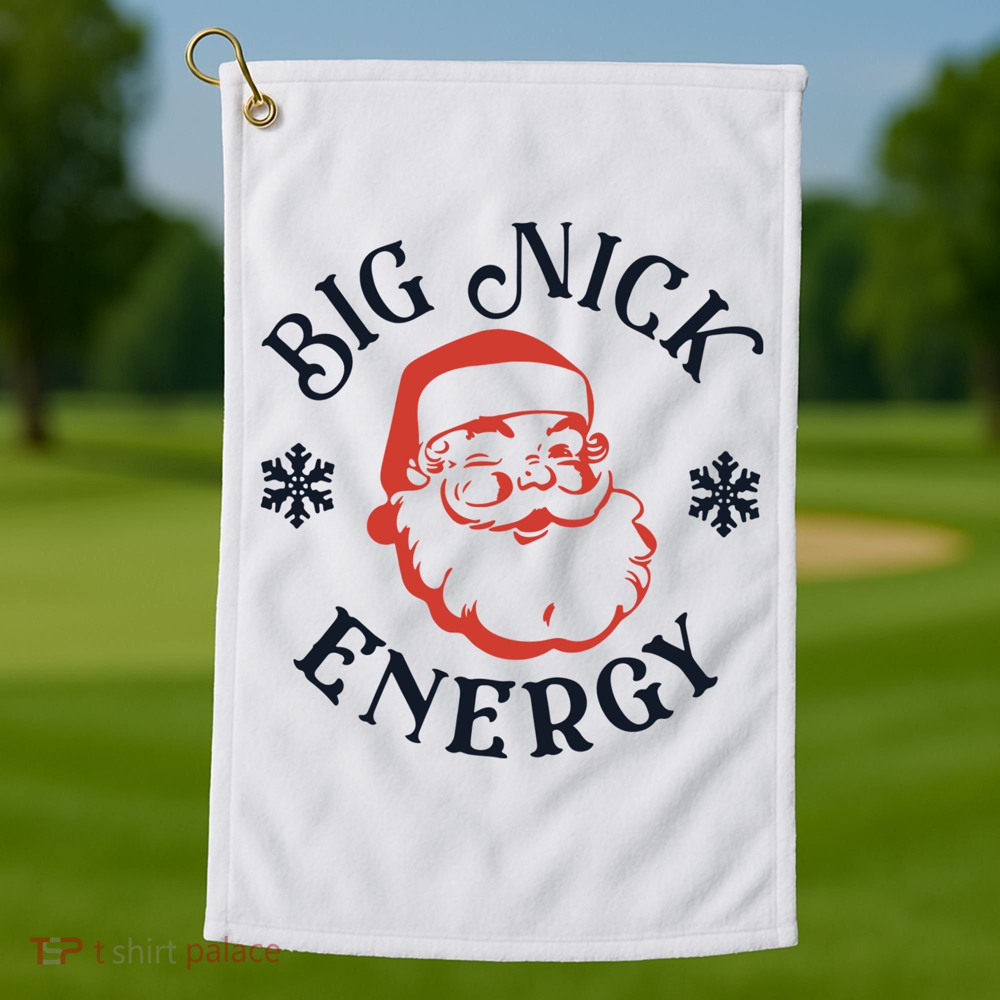 Funny Xmas Big Nick Energy Christmas Santa Claus Golf Towel