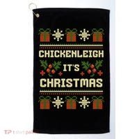 Funny Xmas Chickenleigh Its Sweater Ugly Christmas Gift Golf Towel thumb 0