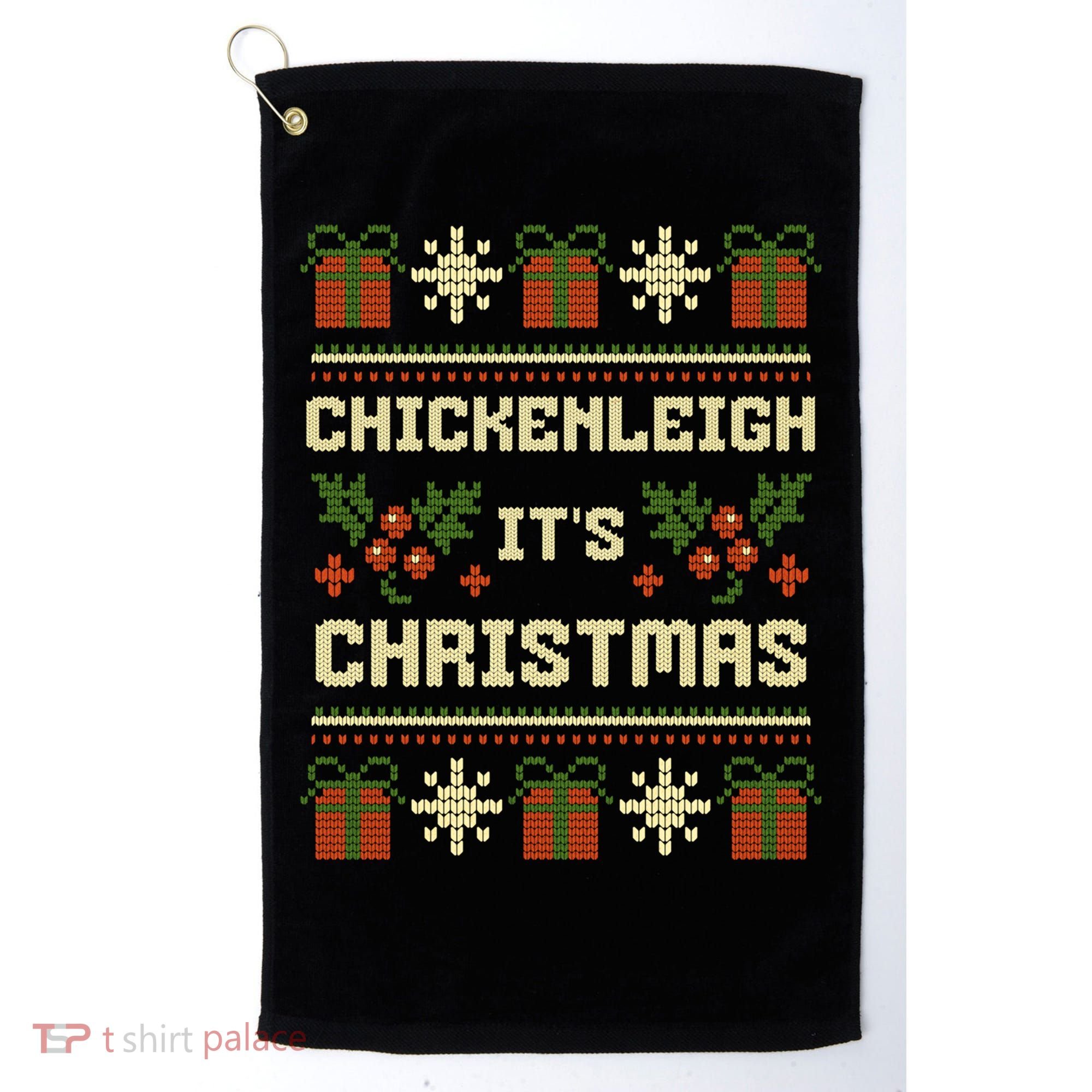 Funny Xmas Chickenleigh Its Sweater Ugly Christmas Gift Golf Towel