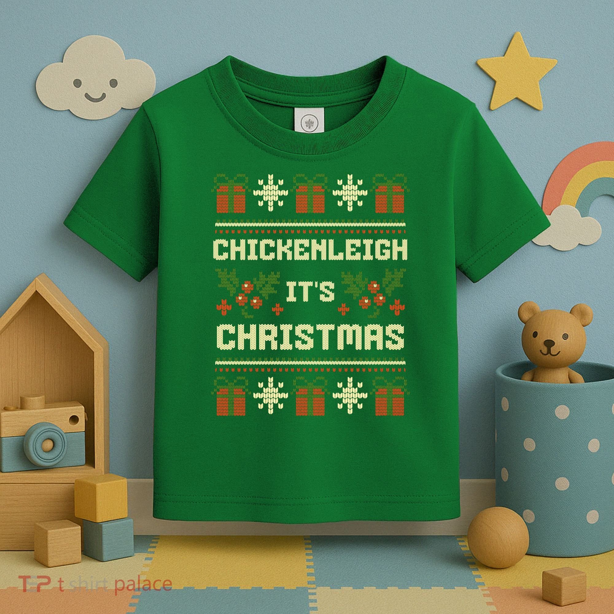 Funny Xmas Chickenleigh Its Sweater Ugly Christmas Gift Toddler T-Shirt
