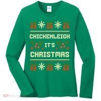 Funny Xmas Chickenleigh Its Sweater Ugly Christmas Gift Women's Long Sleeve Shirt thumb 0