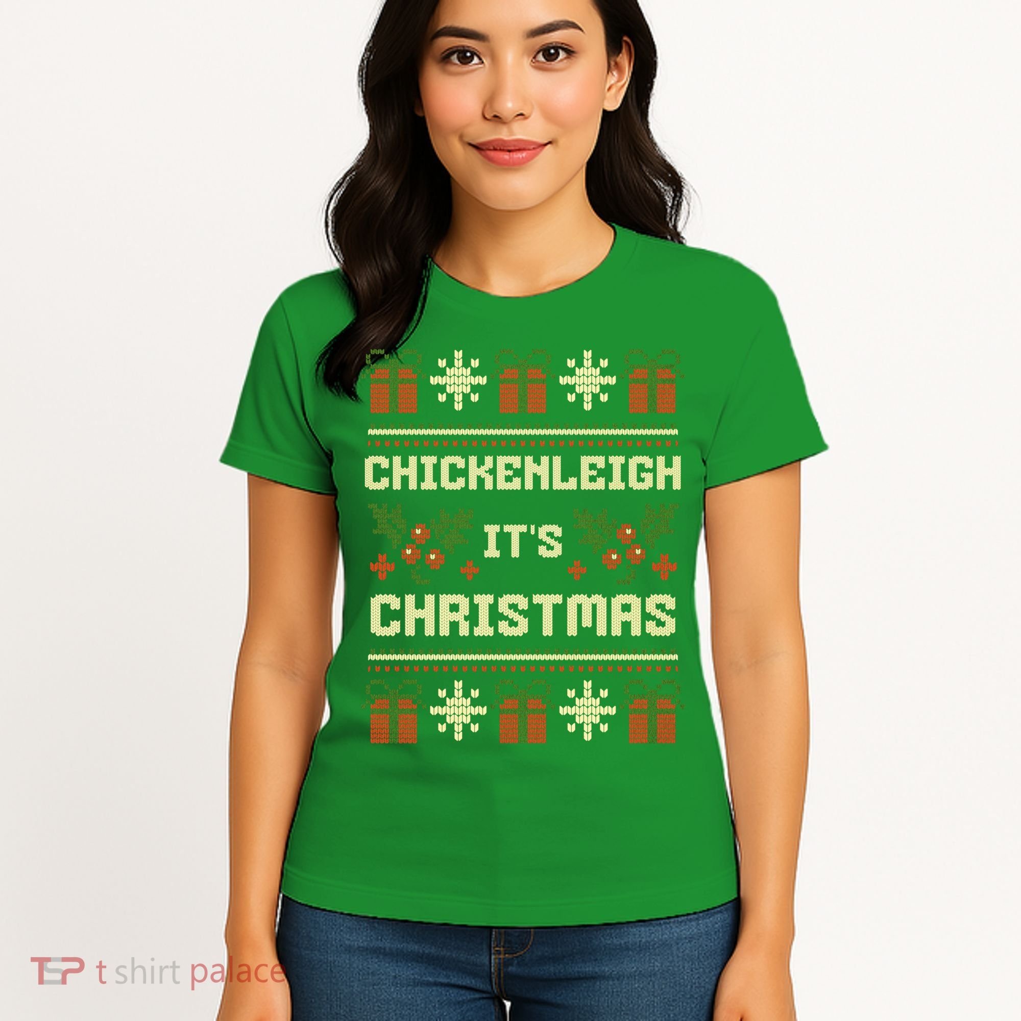 Funny Xmas Chickenleigh Its Sweater Ugly Christmas Gift Women's T-Shirt