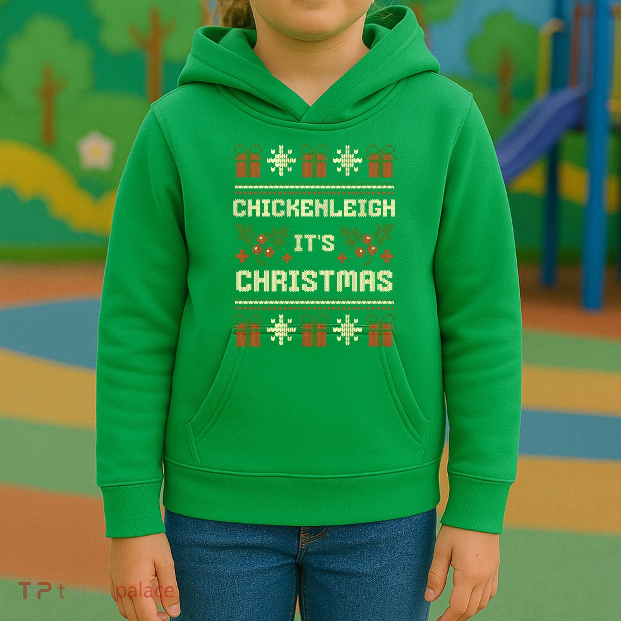 Funny Xmas Chickenleigh Its Sweater Ugly Christmas Gift Kids Hoodie