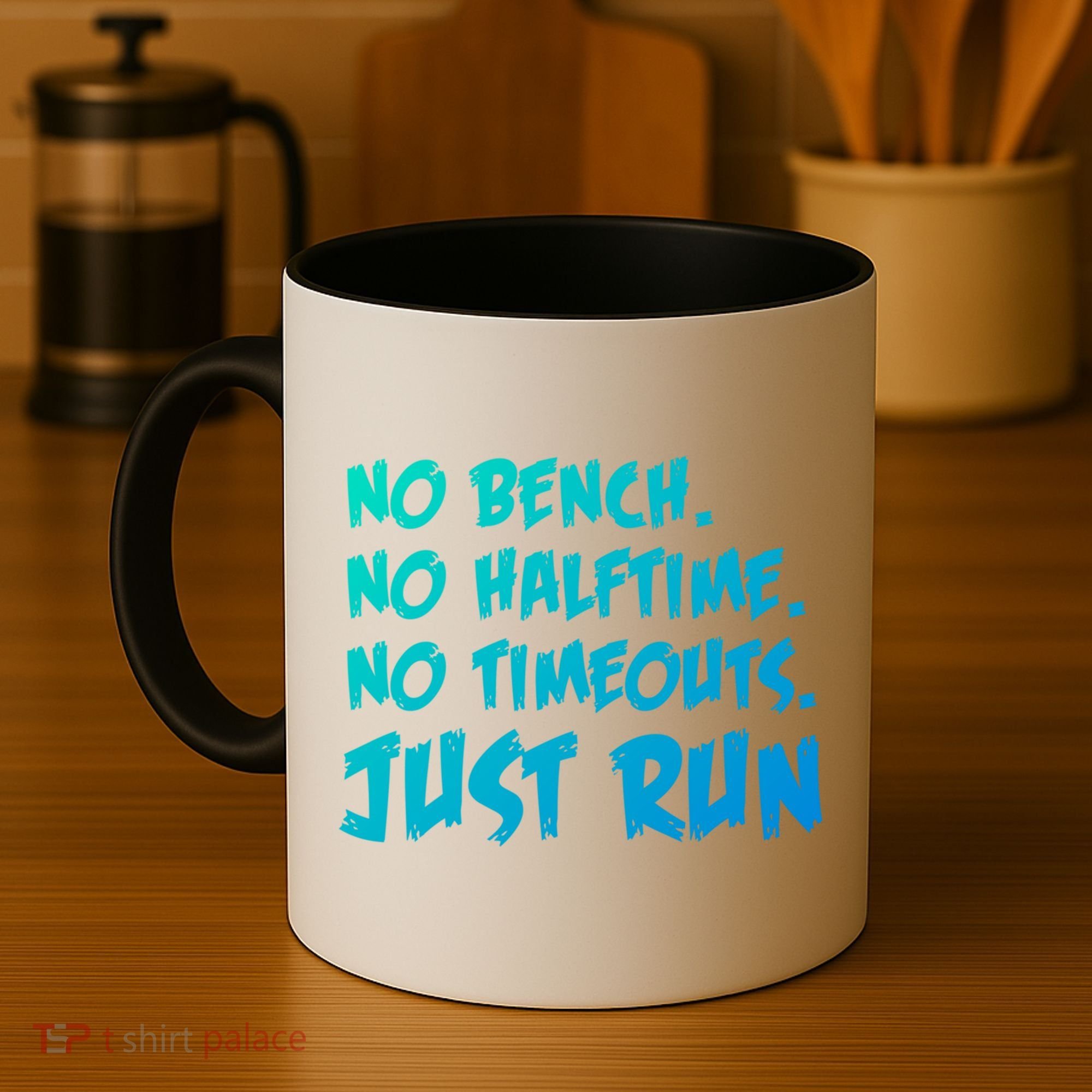 Funny Xc Cross Country Running Gift No Bench No Halftime Gift Coffee Mug
