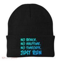 Funny Xc Cross Country Running Gift No Bench No Halftime Gift Beanie thumb 0
