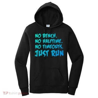 Funny Xc Cross Country Running Gift No Bench No Halftime Gift Women's Hoodie