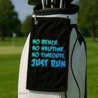 Funny Xc Cross Country Running Gift No Bench No Halftime Gift Golf Towel thumb 2