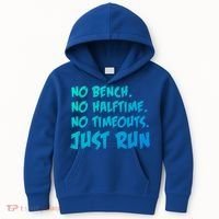 Funny Xc Cross Country Running Gift No Bench No Halftime Gift Kids Hoodie thumb 0