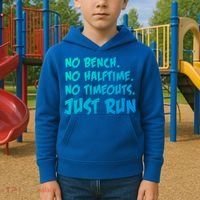 Funny Xc Cross Country Running Gift No Bench No Halftime Gift Kids Hoodie thumb 2