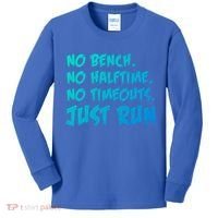 Funny Xc Cross Country Running Gift No Bench No Halftime Gift Kids Long Sleeve Shirt thumb 0