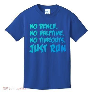 Funny Xc Cross Country Running Gift No Bench No Halftime Gift Kids T-Shirt