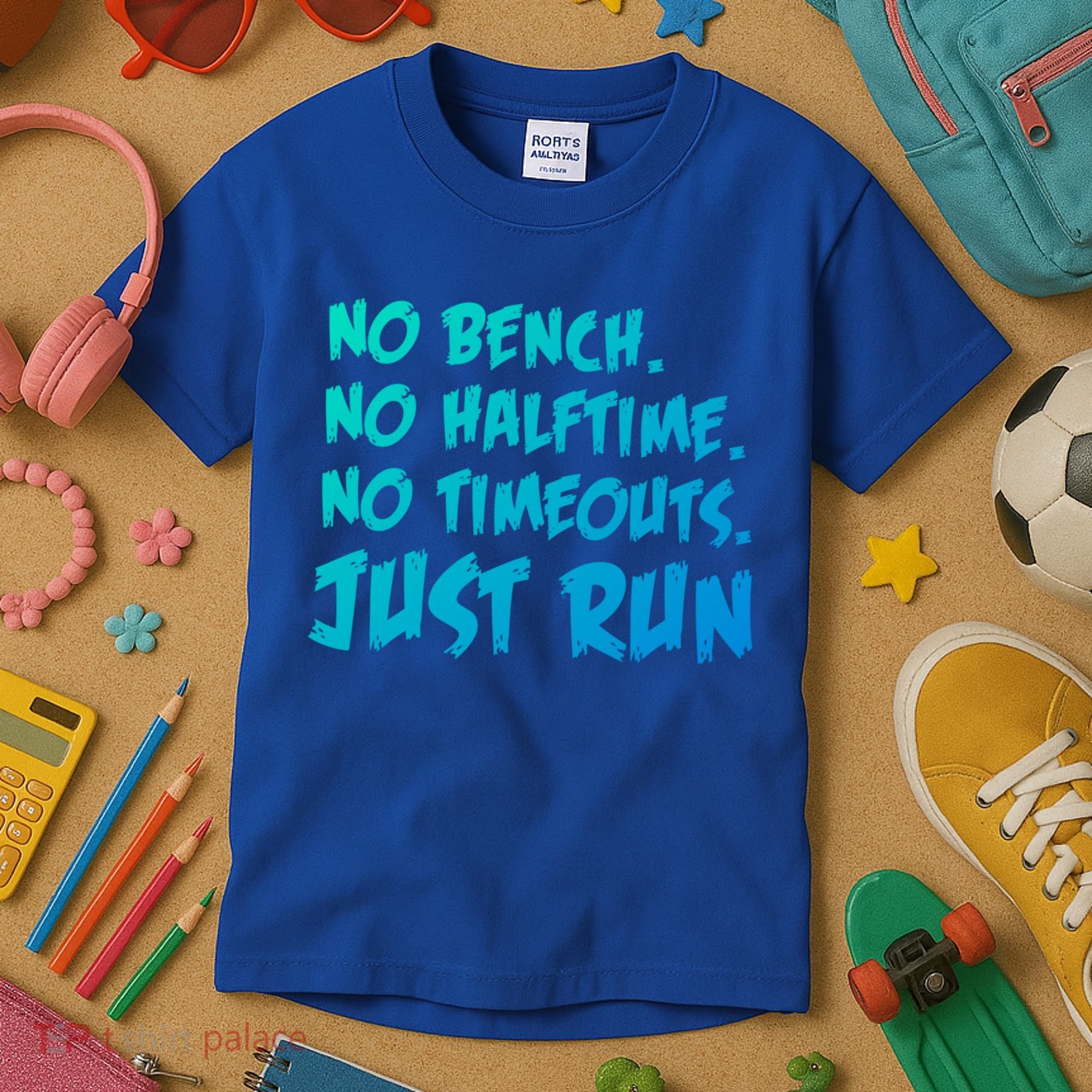Funny Xc Cross Country Running Gift No Bench No Halftime Gift Kids T-Shirt