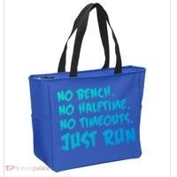Funny Xc Cross Country Running Gift No Bench No Halftime Gift Tote Bag thumb 2