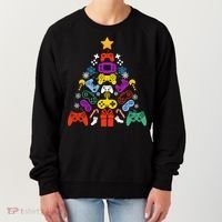 Funny Xmas Gamer Games Controllers Christmas Tree Boys Cool Gift Women's Sweatshirt thumb 0