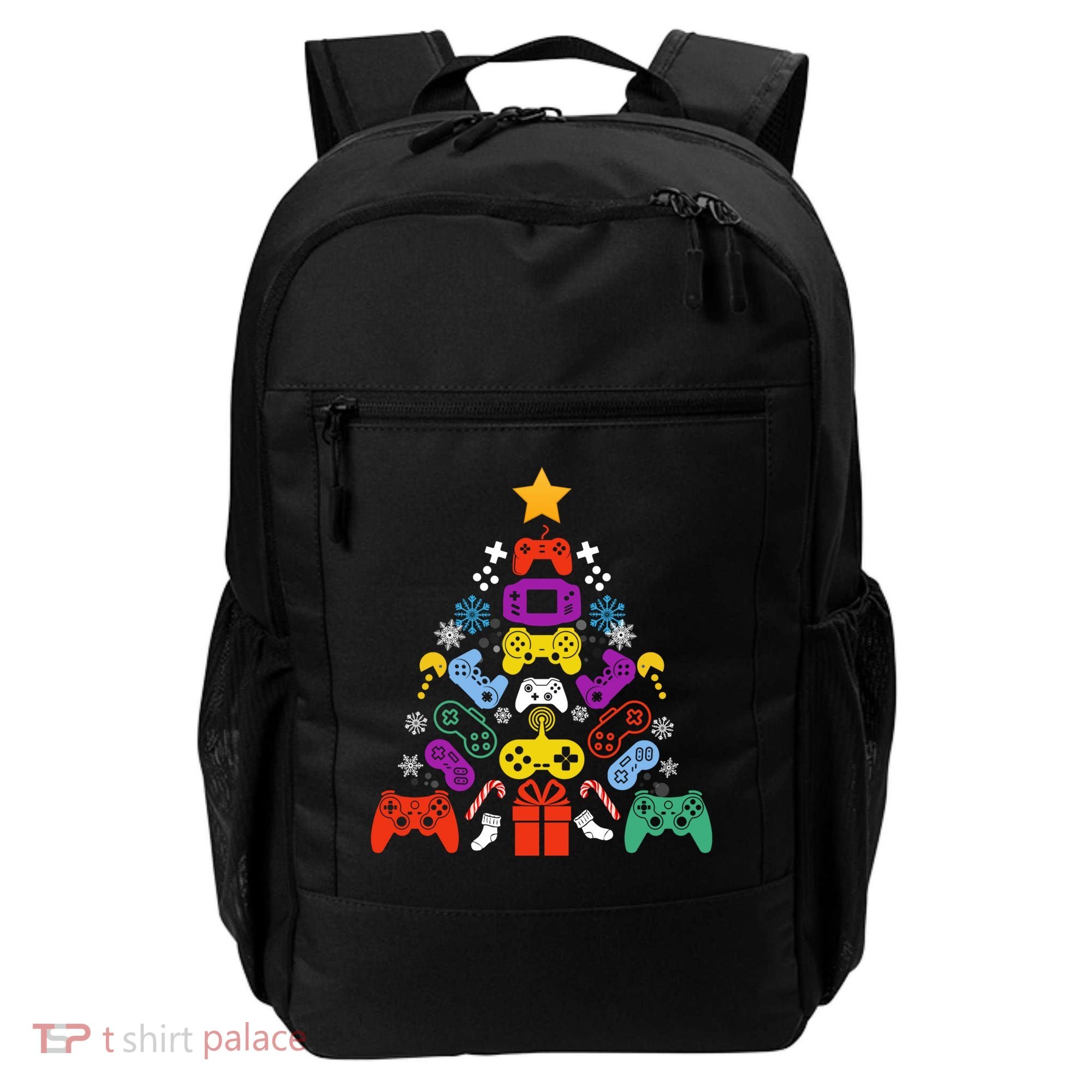 Funny Xmas Gamer Games Controllers Christmas Tree Boys Cool Gift Backpack