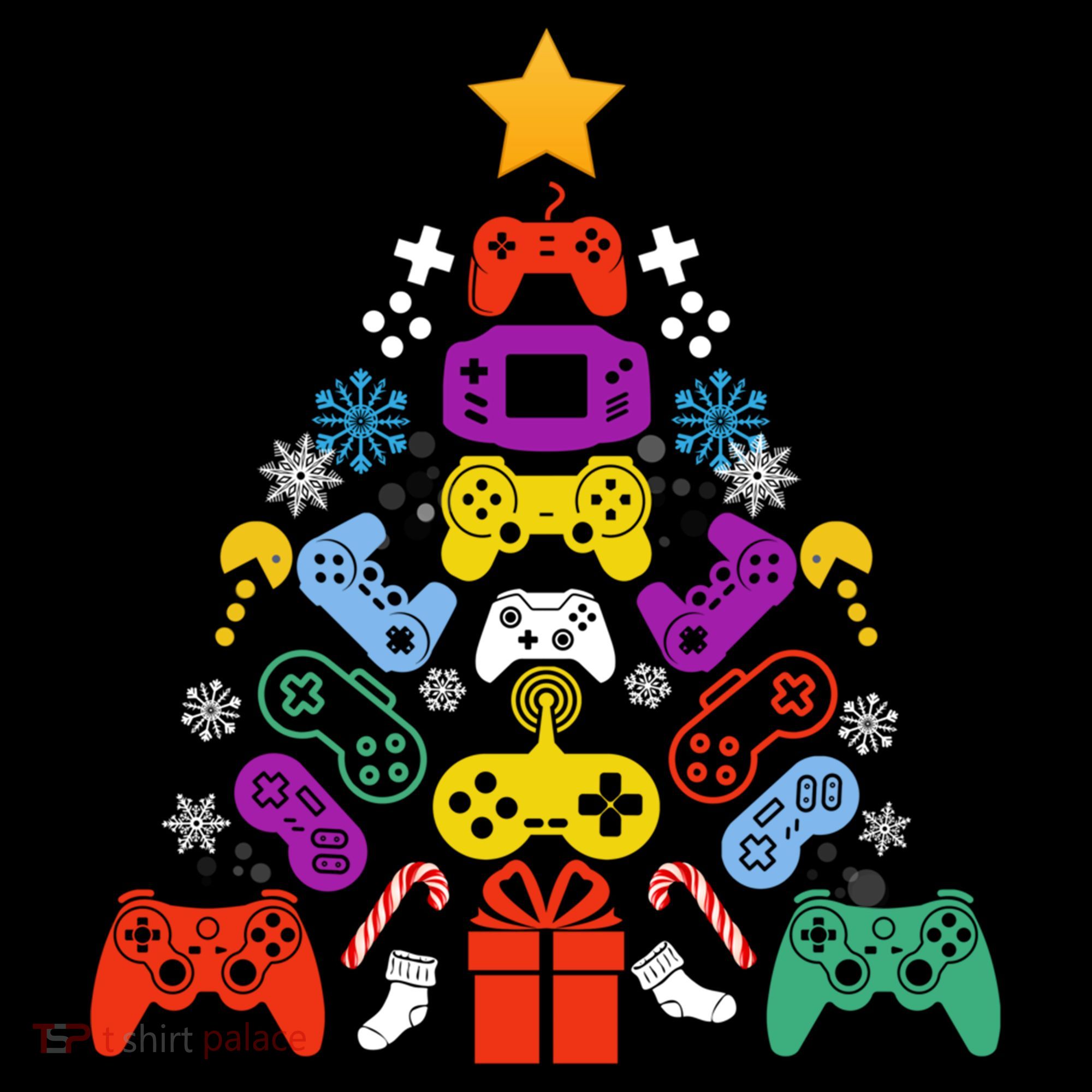 Funny Xmas Gamer Games Controllers Christmas Tree Boys Cool Gift Women's Hoodie