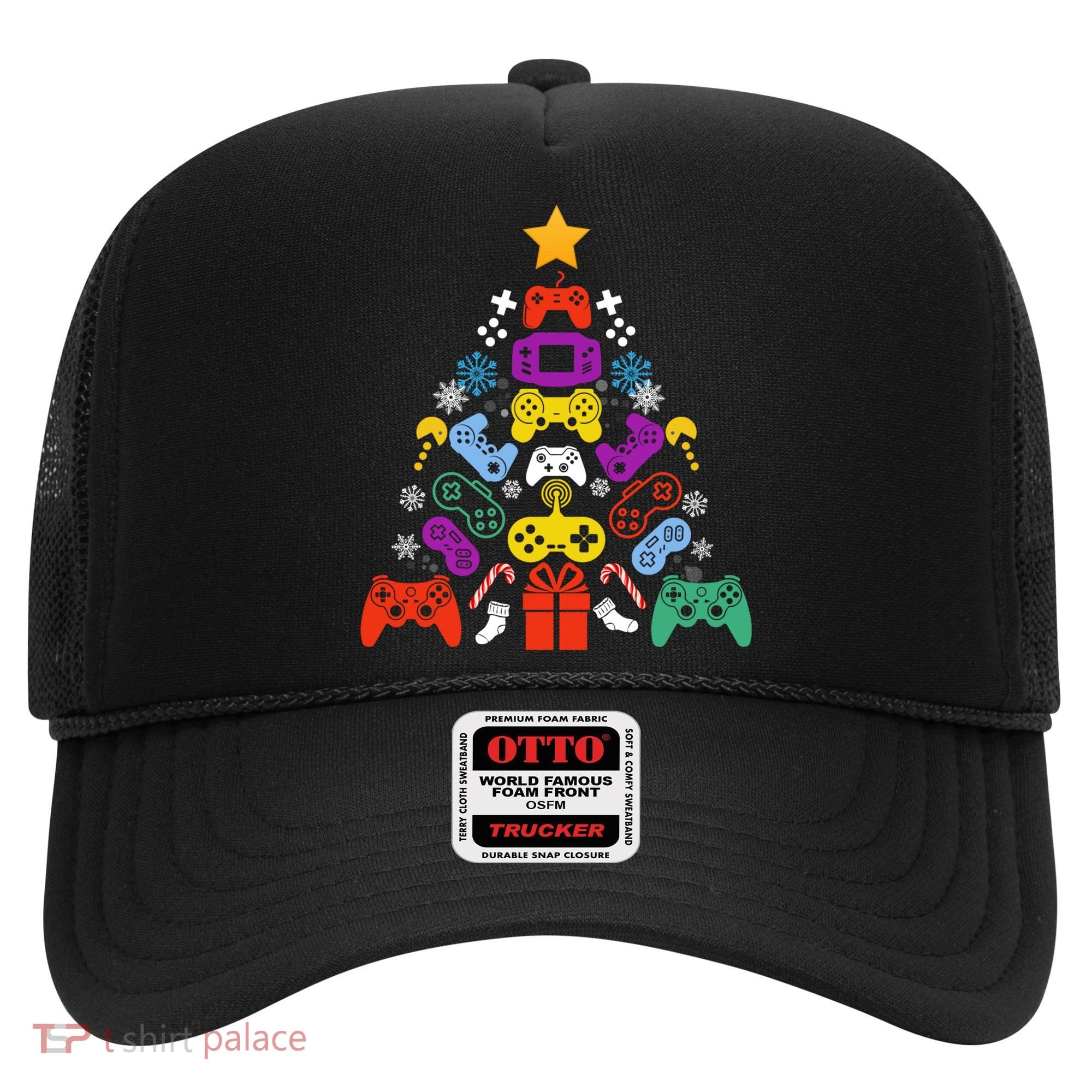 Funny Xmas Gamer Games Controllers Christmas Tree Boys Cool Gift Hat