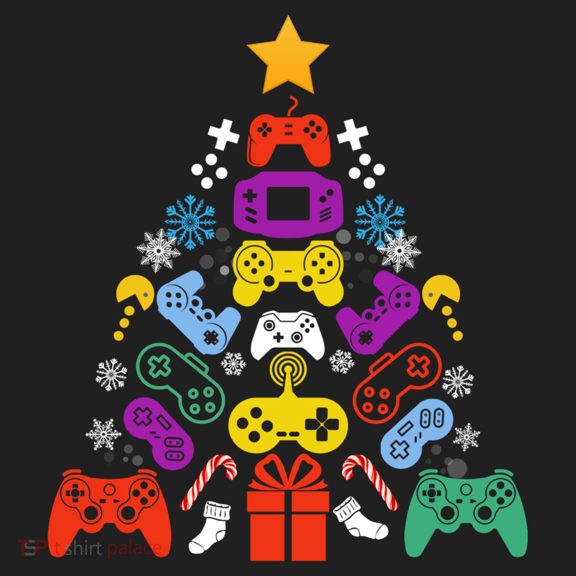 Funny Xmas Gamer Games Controllers Christmas Tree Boys Cool Gift Hat