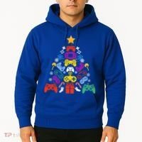 Funny Xmas Gamer Games Controllers Christmas Tree Boys Cool Gift Hoodie thumb 2