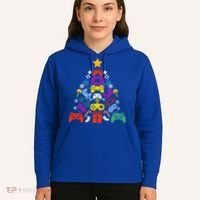 Funny Xmas Gamer Games Controllers Christmas Tree Boys Cool Gift Hoodie thumb 5