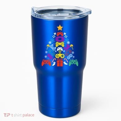 Funny Xmas Gamer Games Controllers Christmas Tree Boys Cool Gift Tumbler
