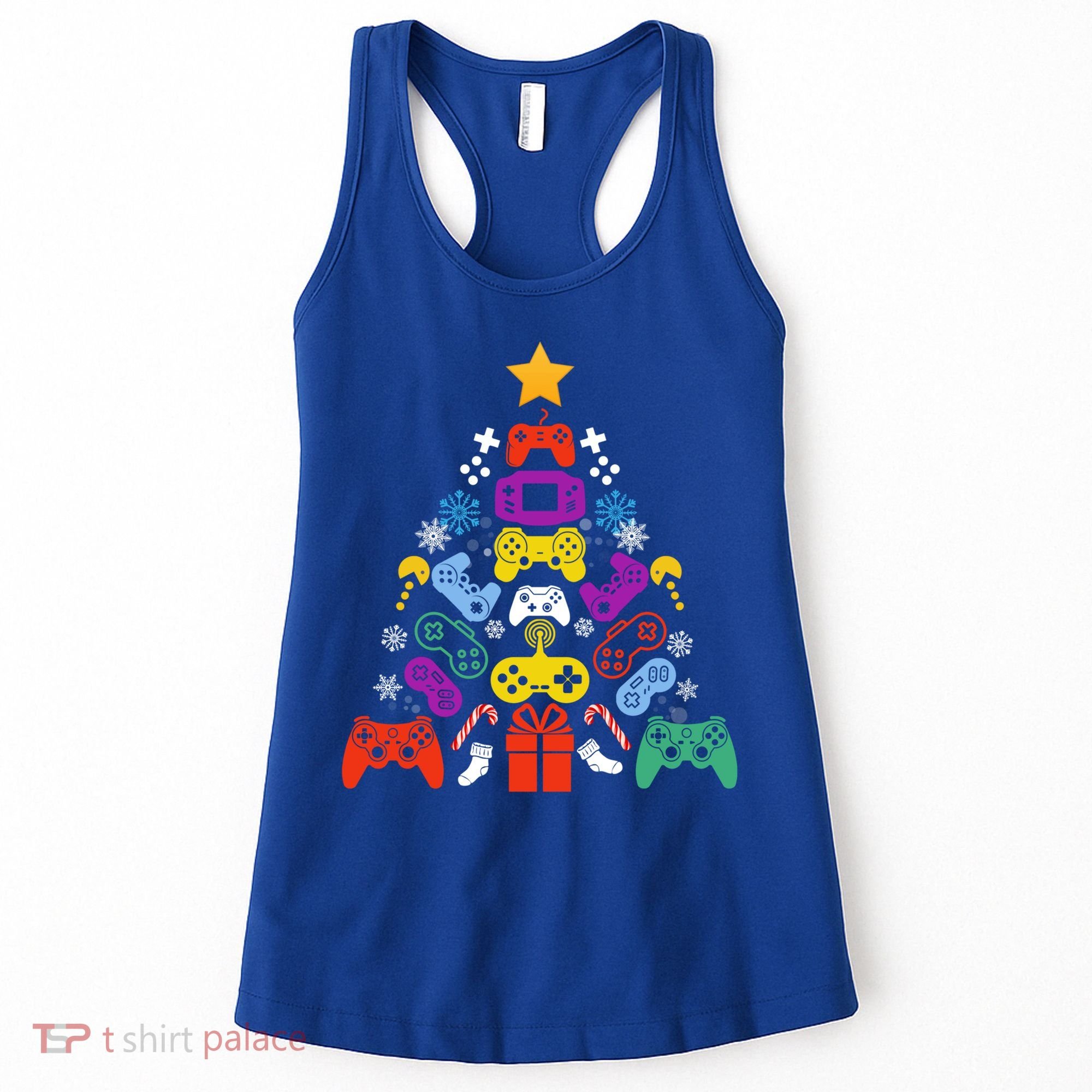 Funny Xmas Gamer Games Controllers Christmas Tree Boys Cool Gift Women's Tank Top