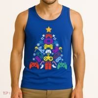 Funny Xmas Gamer Games Controllers Christmas Tree Boys Cool Gift Tank Top thumb 3