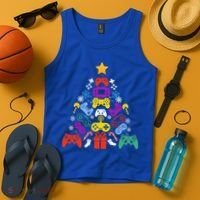 Funny Xmas Gamer Games Controllers Christmas Tree Boys Cool Gift Tank Top thumb 4