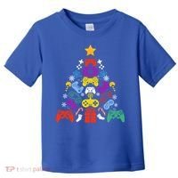 Funny Xmas Gamer Games Controllers Christmas Tree Boys Cool Gift Toddler T-Shirt thumb 0