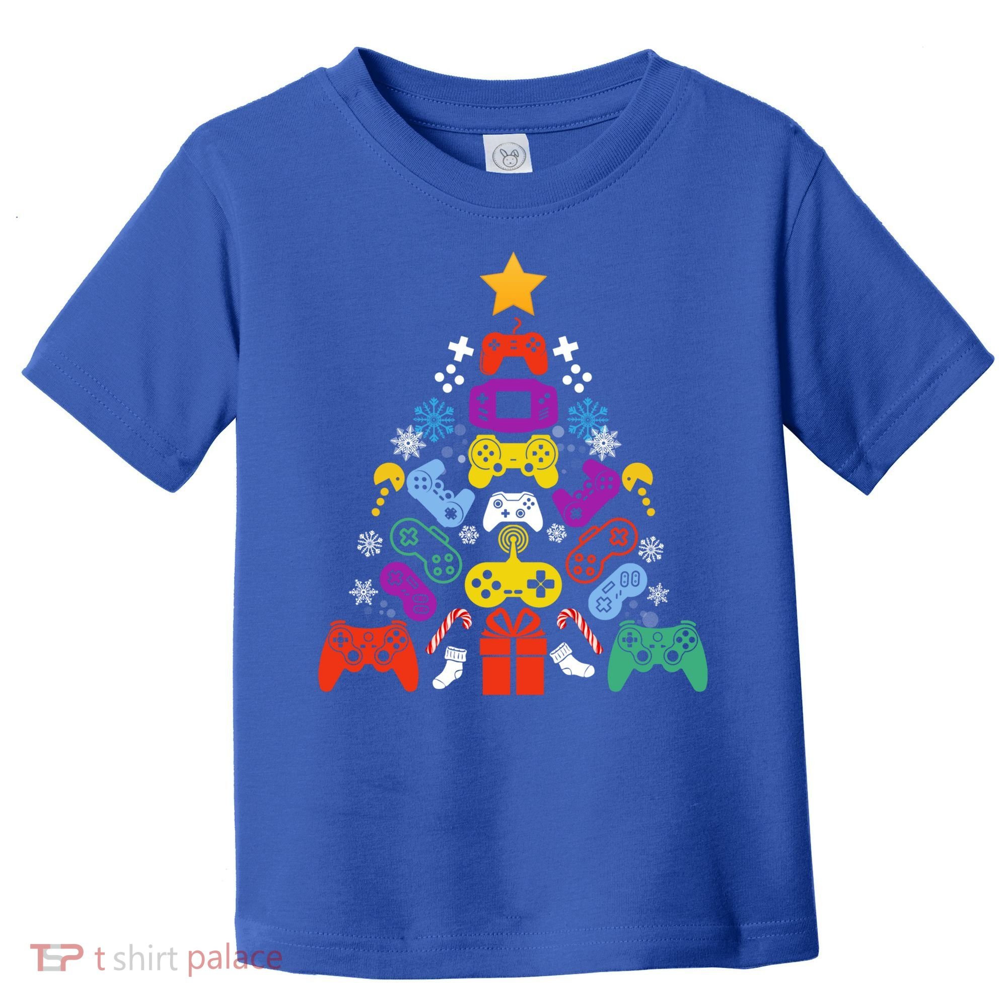 Funny Xmas Gamer Games Controllers Christmas Tree Boys Cool Gift Toddler T-Shirt