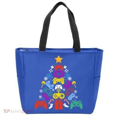 Funny Xmas Gamer Games Controllers Christmas Tree Boys Cool Gift Tote Bag