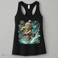 Funny Xmas Gingerbread Playing Ice Hockey Lovers Christmas Gift Women's Tank Top thumb 3