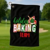 Funny Xmas Holiday Baking Team Christmas Costume Golf Towel thumb 1
