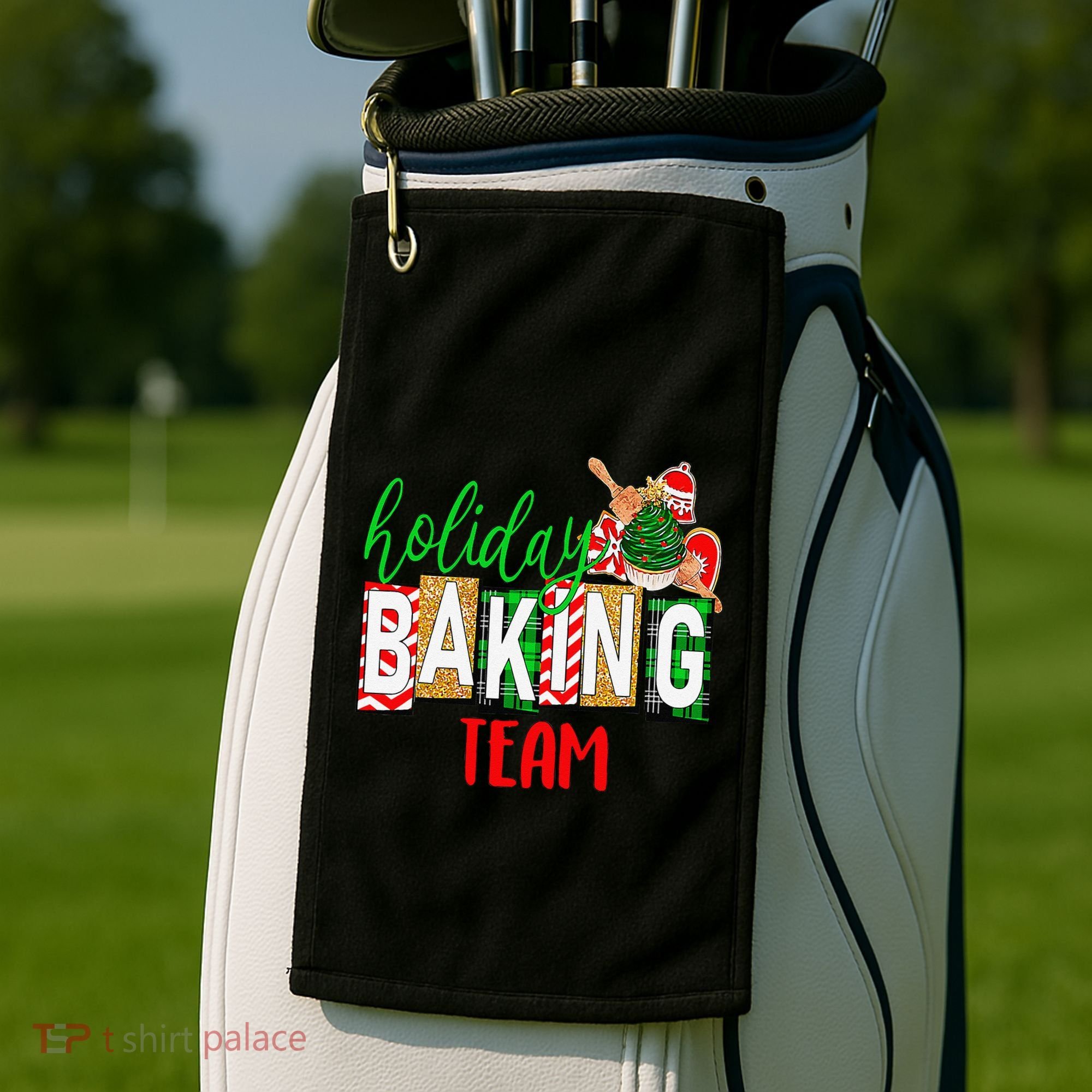 Funny Xmas Holiday Baking Team Christmas Costume Golf Towel
