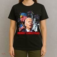 Funny Xmas Joe Biden Merry Christmas Funny 4th Of July T-Shirt thumb 4