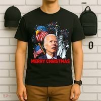 Funny Xmas Joe Biden Merry Christmas Funny 4th Of July T-Shirt thumb 6
