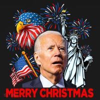 Funny Xmas Joe Biden Merry Christmas Funny 4th Of July Women's Hoodie thumb 2