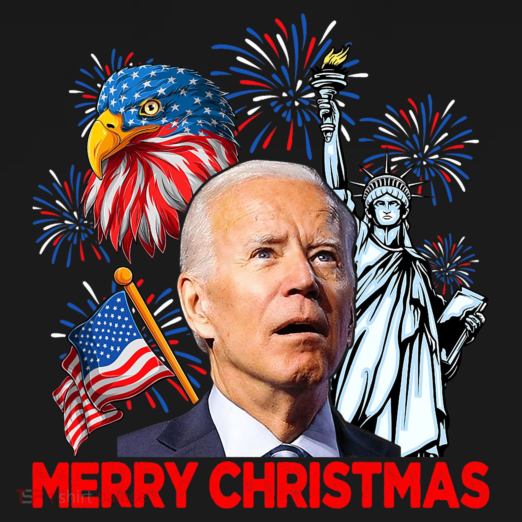 Funny Xmas Joe Biden Merry Christmas Funny 4th Of July Mousepad