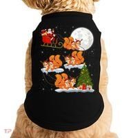 Funny Xmas Lighting Tree Santa Riding Squirrel Christmas Gift Doggie Tank thumb 0