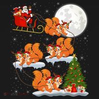 Funny Xmas Lighting Tree Santa Riding Squirrel Christmas Gift Ornament thumb 1
