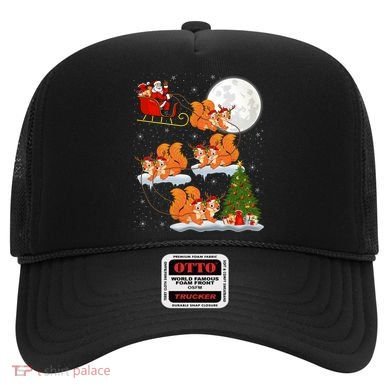 Funny Xmas Lighting Tree Santa Riding Squirrel Christmas Gift Hat