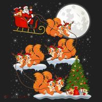 Funny Xmas Lighting Tree Santa Riding Squirrel Christmas Gift Hat thumb 2